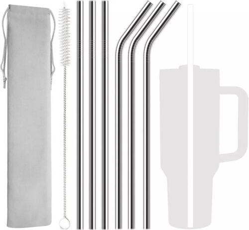 6 Pack Stainless Steel Straw Replacement 40 Oz for Stanley Adventure Travel Tumb - Picture 7 of 11