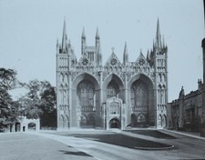 Magic Lantern Slide Photo Peterborough Cathedral Looking West By GW Wilson