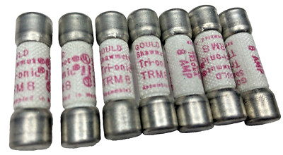 Gould TRM8 8Amp (8A) Fuse TRM 250V Time-Delay Midget Tri-Onic Pack of 7