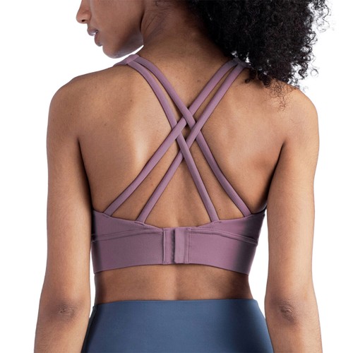 Damen Sport BH mittelhoher Halt kreuz und quer Rücken Träger gepolstert Training - Bild 12 von 14