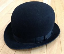 Antique John B Stetson Black Fur Felt Bowler Hat 1900 Vented Palace Clothing 7