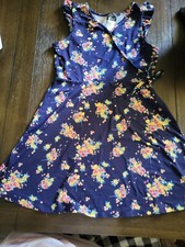 Pink Violet Girls Floral Dress  Size 10/12 Whimsical Fairy Peasant