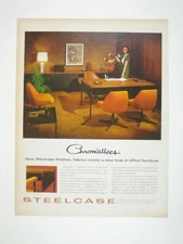 Vintage Steelcase Chromattecs Office Furniture Print Ad Mid Century Modern