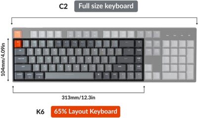 Keychron K6 Bluetooth 5.1 Wireless Mechanical Keyboard with