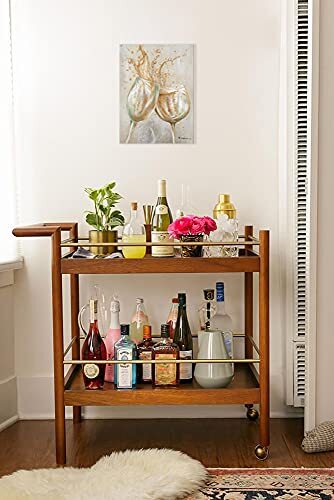 Wine Glass Canvas Wall Art Wine Picture Decor Rustic Wine Bar Pictures 12"x16" - Picture 6 of 8