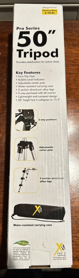 Tripé Pro Series 50" polegadas para filmadoras e câmeras XT50TRS - Imagem 2 de 3