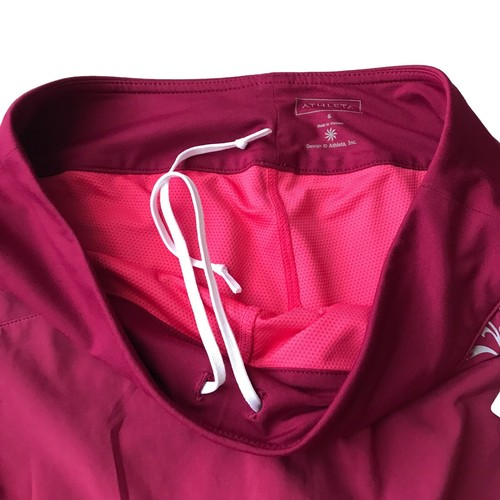 Athleta roter Active Skort Rock Damen 6 Taschen Reißverschluss gefüttert Tennis Laufen - Bild 12 von 18