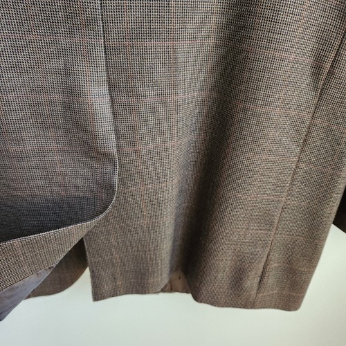 Joseph Feiss Gold Blazer Men 44L Brown Sport Coat Houndstooth Casual Suit Jacket - Picture 9 of 18