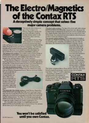 Contax - RTS Camera - Original Magazine Ad - 1976 | eBay