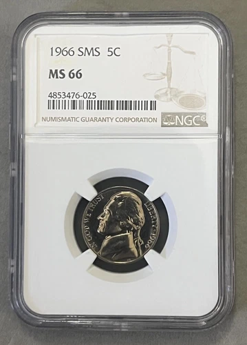 US 1966 Jefferson Nickel 5c NGC MS66 SMS SPECIAL MINT SET