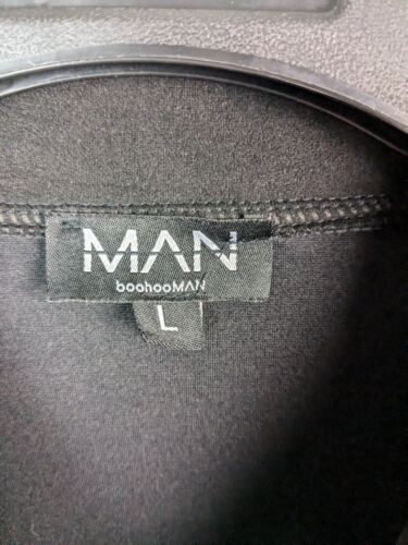 Boohooman casual jacket size large black full zip suede look - Picture 5 of 11