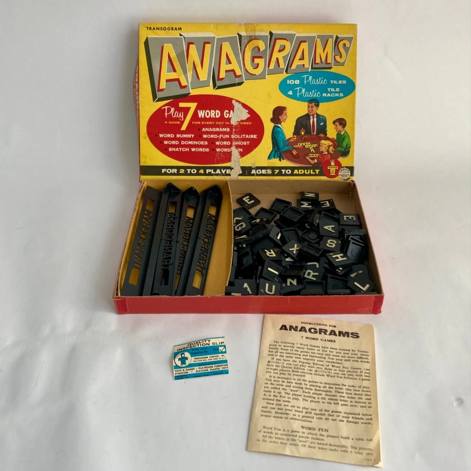Vintage Transogram Anagrams Word Game #1150 7 Word Games - Image 4 of 4