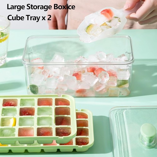 Ice Cube Trays with Lid and Bin 56 Pcs for Freezer Ice Cube Mold For Whiskey - Afbeelding 9 van 14