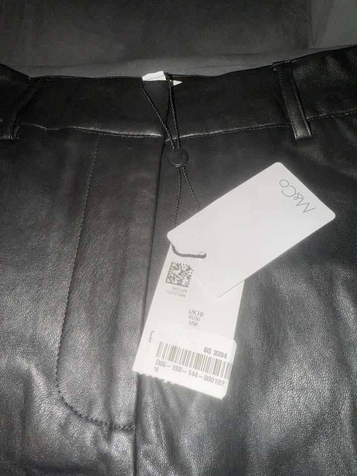 M&CO Wet Look Black Trousers In A Size 10 Brand New With Tags Attached  - Image 2 of 3