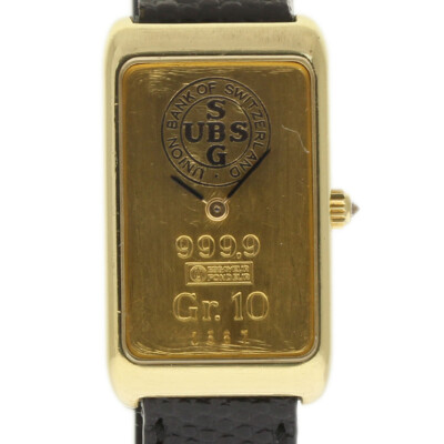Corum 999.9 Pure Gold 10g Ingot Bar Wrist Watch Crocodile 2Year