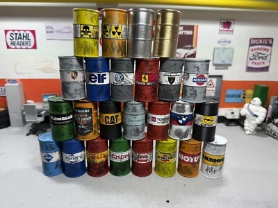 MARKENLOS Diorama Ölfass 1:18 Öl Benzin 25 Varianten 200l Fass Faß Werkstatt Zubehör Deko