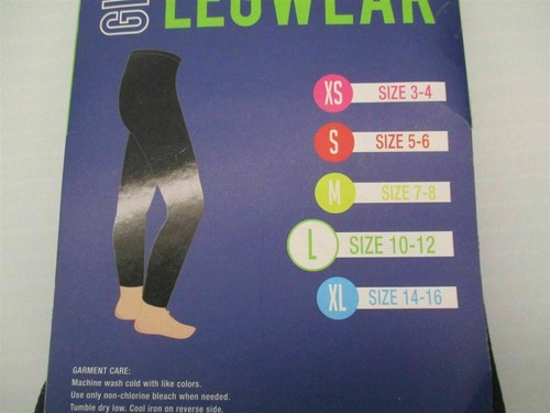 new BLUE STAR Leggings Youth Girl Size L Seamless Chambray Navy Fleece Lined - Picture 5 of 6