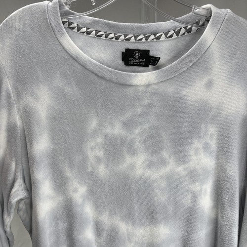 Volcom Lived in Lounge Gray & White Tie-Died Cozy Soft Long Sleeve Shirt Size L - Picture 6 of 8