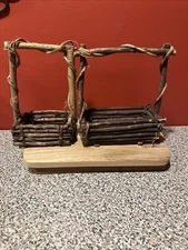 2 FARMHOUSE  TWIG Basket Rectangular  Rustic Primitive SH2