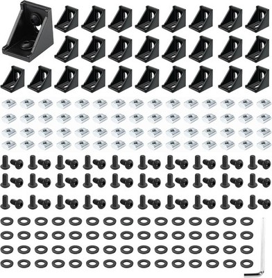 30 Set Black 2020 Series Aluminum Extrusion Profile Connector, Includes 1Pc Wren