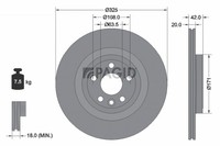 2X Pagid Bremsscheibe InnenbelüFtet Ø325Mm FüR Land Rover Discovery Sport L550