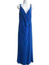 Lauren Ralph Lauren - Ruched Dress - Blue - Crystal Accents - Size 8