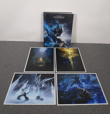 Elden Ring Night Reign Official Companion Guide strategy book w/ 4 art prints
