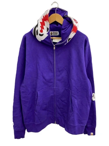 A BATHING APE (BAPE) Felpa con cappuccio zip A BATHING APE viola usata