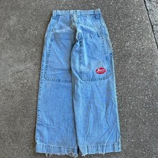Vintage JNCO Big Rig Jeans 90s Wide Leg Denim Light Wash USA Made 29x30