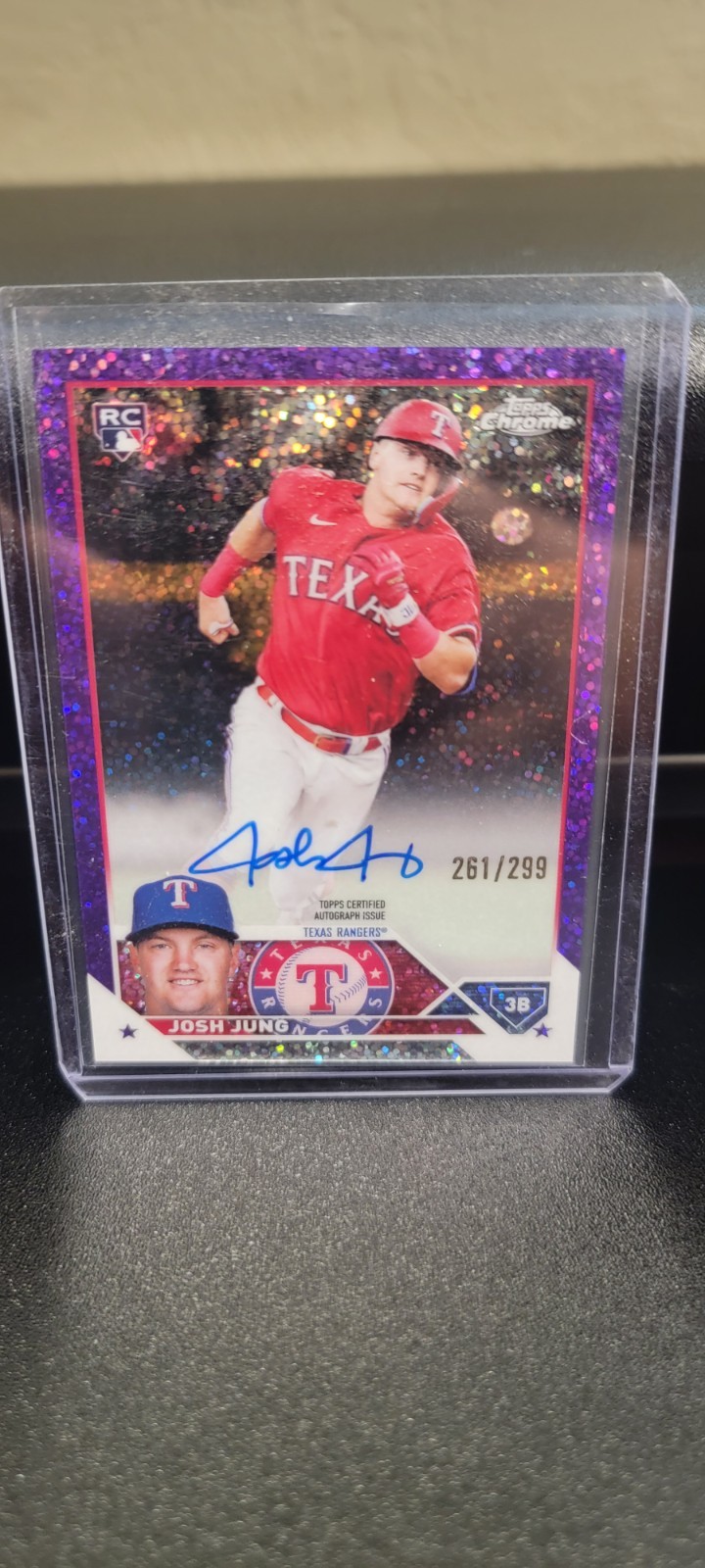 2023 Topps Chrome Josh Jung Rookie Auto Purple Speckle #/299