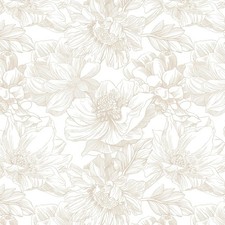Dimoon 78.7"x17.3" Peel and Stick Wallpaper Floral 17.3" x 78.7", Beige White