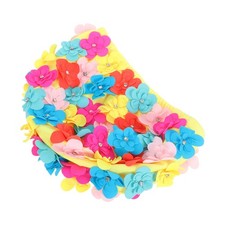 Floral Swim Cap for Women - Waterproof Vintage Flower Bathing Cap with Colorful