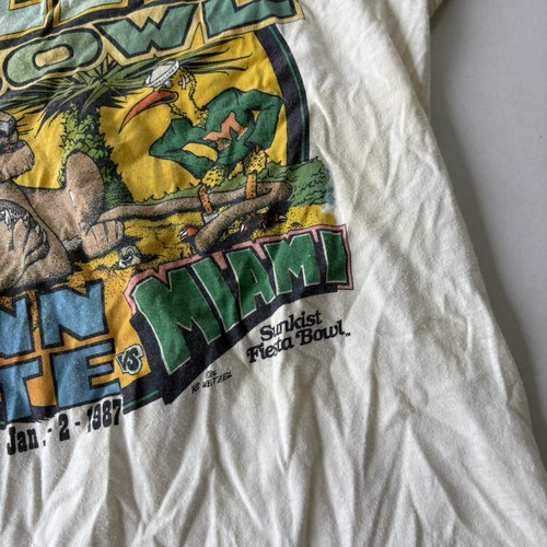 Fiesta Bowl 1987 Penn State Vs Miami Tempe Arizona Sunkist T-Shirt Sz L A3541 - Picture 4 of 8