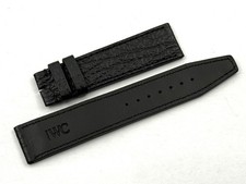 Cinturino IWC Pelle Squalo Nero Piatto 20/18mm Alta Qualità Ricambi Orologi Top