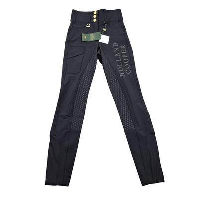 Holland Cooper Reithose Damen 6 schwarz Ascot Reiten reflektierender Silikongriff