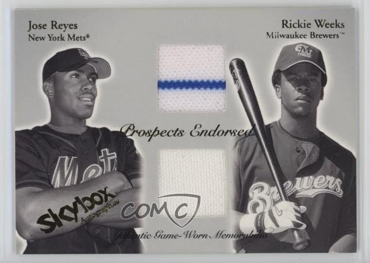 2004 Skybox Autographics Jerseys 28/500 Jose Reyes Rickie Weeks #PEJ-JR/RW 1v68