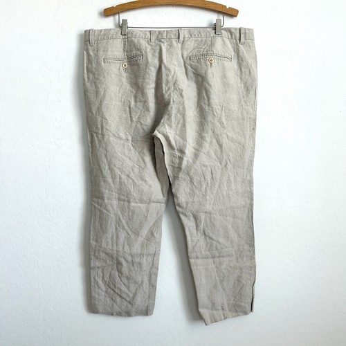 Tommy Bahama Pants Men 42x30 Linen Chino Flat Front Pockets Trousers Tan *READ - Picture 6 of 9