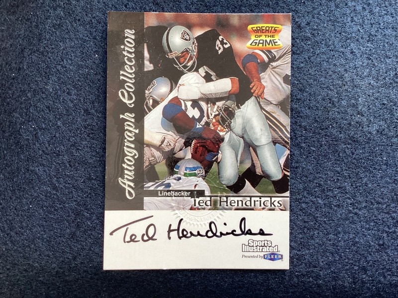 2000 Fleer Skybox Ted Hendricks Autograph Collection Raiders Greats of The Game