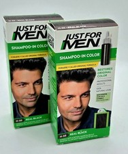 Just for Men H-55 REAL BLACK Hair color Shampoo-In Color 2 pack 