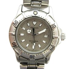 SEIKO SCUBA 200M Diver's Watch, Quartz, Date, Rotating Bezel, Silver Color