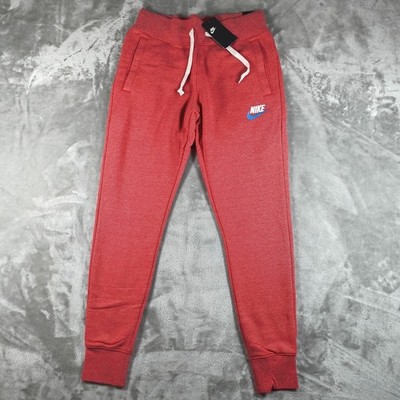 Nike Heritage Sweatpants Mens Small Red Jogger Pant Tapered 928441 687  New