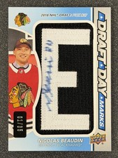 2020-21 SP Game Used #DDM-NB Nicolas Beaudin Draft Day Marks Auto #/35