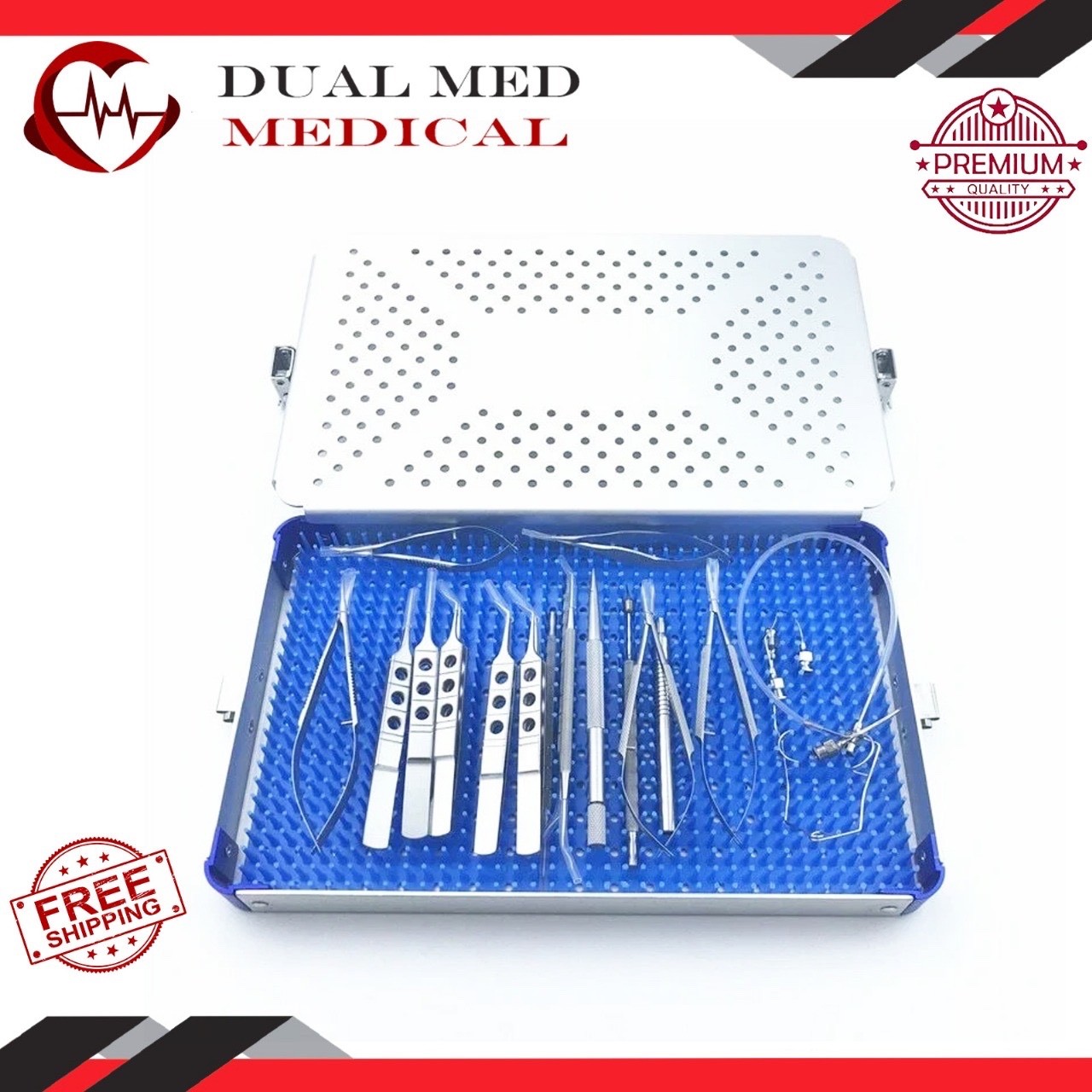 21pcs Ophthalmic Cataract Eye Micro Surgery Surgical Instruments with case box