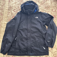 The North Face HyVent Jacket Black Hooded Lightweight Rain Youth Size XL 18/20