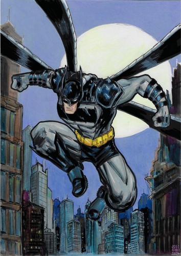💥Batman (09"x12") original comic art by Edno Santos - TramaStudio💥