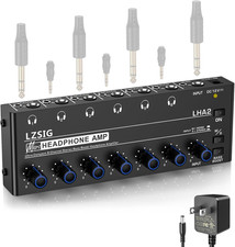 Headphone Amplifier 6 Channel Metal Stereo Audio Amplifier with Bass Boost,Mini