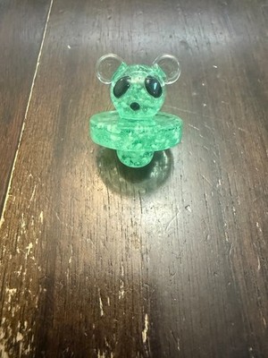 Glass Airflow Bubble Bowl Cap - Wide 20mm Glow in Dark Panda Green