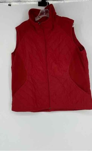 Columbia Womens Red Sleeveless Mock Neck Pockets Full-Zip Puffer Vest Size 2X