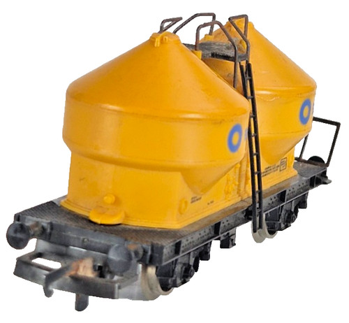 Lima 302820 Spur O blauer Kreis Zement Doppelsilo Waggons gelb Güter ohne Verpackung. | Condition: Used