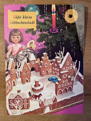 Dr. Oetker Reklame Werbung echt Vintage Süße kleine Lebkuchenstadt 1950er